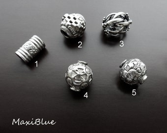 Srebrne koraliki do biżuterii Hilltribe w stylu antycznym, 925, ręcznie robione, ok. 12-18 mm, srebrne kulki, biżuteria srebrna DIY, ozdobne koraliki w kształcie wisiorków 925 L