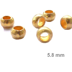 925 Silberperlen 6mm,Kaschierperlen,diy schmuckmaterial,925 Gold Walsen 5mm,Silberwalsen 6mm Gold 5.8mm