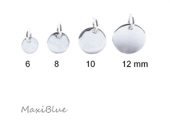 925/Si. round tag pendant, 925 silver round tags, DIY engraving plate 925 silver, engraving plate 925 silver
