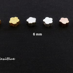 925/Si.Daisy pearl 6 mm,925 Si.vg flower pearl,diy silver jewelry,Daisy pearl silver,Daisy pearl gold,small flower pearls 925 rose gold