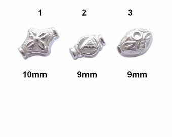 Koraliki jubilerskie ze srebra próby 925 o średnicy ok. 9-10 mm, koraliki ze srebra, biżuteria srebrna DIY, koraliki dekoracyjne 925 o średnicy 10 mm, zdobione koraliki ze srebra