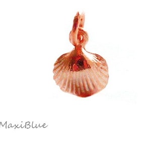 925 Silver shell charm,shell charm 925 Silver gold plated,mini pendant shell rosegold, image 7