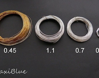 925/Si. jewelry wire 0.45 mm to 1.15 mm thickness, 925/Si. gold-plated jewelry wire, DIY silver jewelry, DIY earrings, bracelets, necklaces