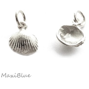 925 Silver shell charm,shell charm 925 Silver gold plated,mini pendant shell rosegold, Silver