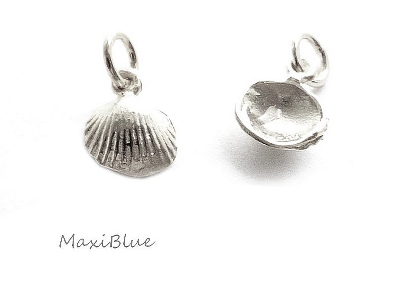 925 Silver shell charm,shell charm 925 Silver gold plated,mini pendant shell rosegold, Silver