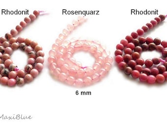 Rosenquarz Perlen 6mm,Rosa Edelstein Perlen 6mm,Rhodonit Perlen,diy Edelstein Schmuck,