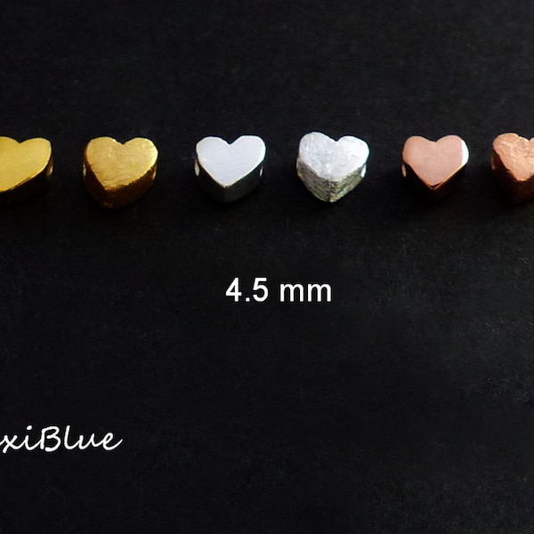 925/Si.Herzperle 5mm,925 Si.vg Herzperle ,diy Silberschmuck,Herzperle silber,Herzperle gold,kleine Herzperlen 925 rosegold
