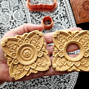 Victorian Rosette, Springerle Mold and Cutter, KV2406