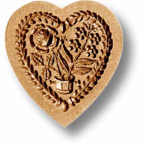 Flower Heart Large Springerle Cookie Mold by Anisparadies Etsy