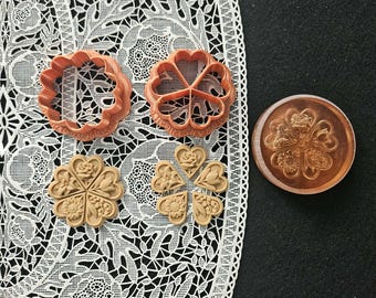 5 Heart Thumbnail Size, Springerle Mold and Cutter, KV2603sm