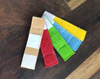 Plasters for playing with Velcro as a set of 5