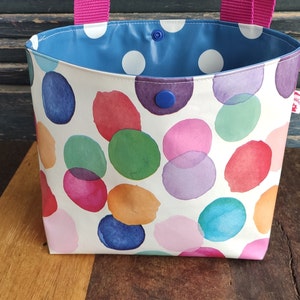Bolsa para manillar de bicicleta L, bolsa para rueda, lunares de colores