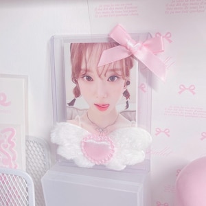 Meus Toploaders Kpop Decorados com Anjos, Asas de Anjo, Coquete Rosa Feito à Mão, Estética, Polco, Adesivos Coreanos, Pré-fabricados