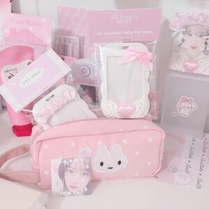 Pink Deco Photocard Holder Kpop Keychain Charm Cardholder Decorated image 19