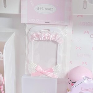 Pink Deco Photocard Holder Kpop Keychain Charm Cardholder Decorated image 6