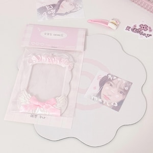 Pink Deco Photocard Holder Kpop Keychain Charm Cardholder Decorated White Deco (Pink#2)