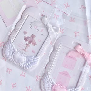 Pink Deco Photocard Holder Kpop Keychain Charm Cardholder Decorated image 7