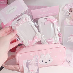 Pink Deco Photocard Holder Kpop Keychain Charm Cardholder Decorated image 9