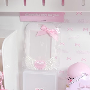 Pink Deco Photocard Holder Kpop Keychain Charm Cardholder Decorated image 8