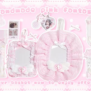 Pink Deco Photocard Holder Kpop Keychain Charm Cardholder Decorated image 4