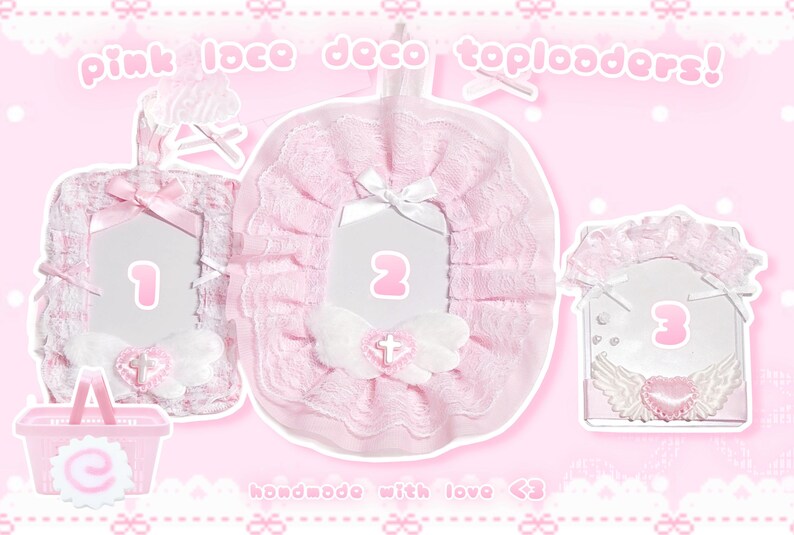 Pink Toploader Box Pink Deco Lace Toploader Holder Kpop Keychain Charm Cardholder - Etsy