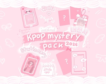 Kpop Inspired Stationery Box Pink Grab Bag Coquette K-pop Album Journaling Purikura Pack
