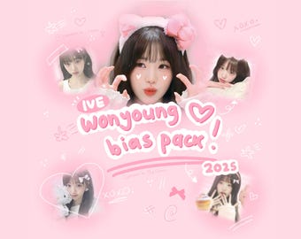 Wonyoung Bias Pack Ive Box Grab Bag Pink Coquette Wonyoungism Aesthetic Cute Photocard Gift box Korean Sticker