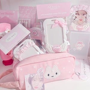 Pink Deco Photocard Holder Kpop Keychain Charm Cardholder Decorated image 18
