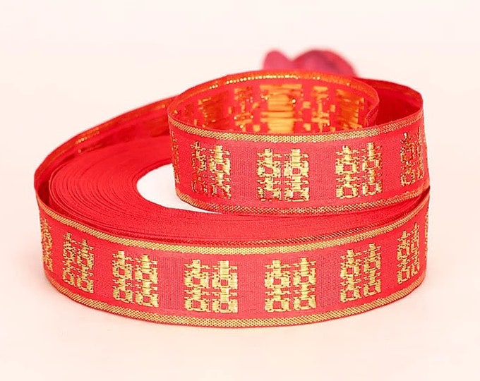 Chinese Service Ribbon Chinese Wedding 'double-happiness' Red Ribbon, Wedding Ribbon, Wedding ...