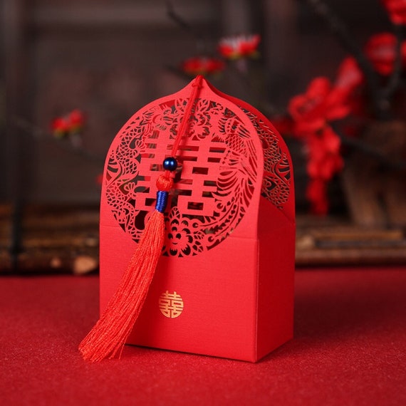 Chinese Wedding Double Happiness Wedding Favor Box Etsy