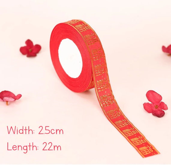 25 yd/roll Chinese Wedding supplies Ribbon Bandage Double Happiness Good fortune 