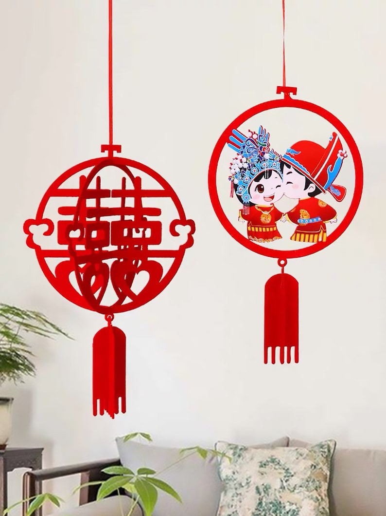 Chinese Wedding 3D Felt Lanterns Wedding Decor Party Decor - Etsy