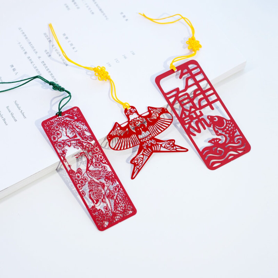 Metal Bookmark Chinese Gifts Papercut Chinese Calligraphy Etsy Hong Kong