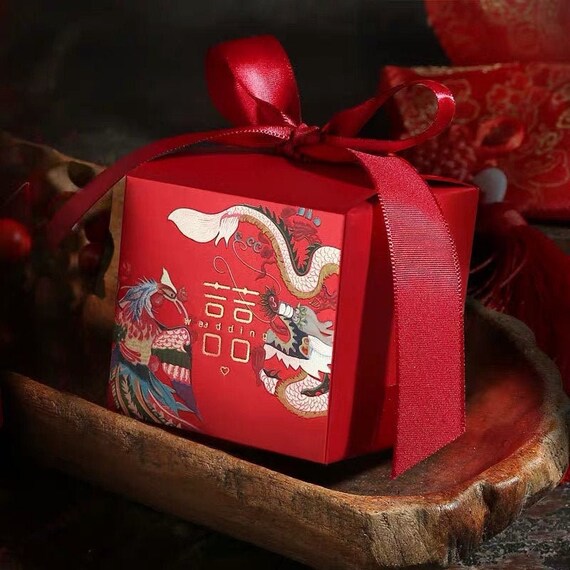 Chinese Wedding Double Happiness Wedding Favor Box Etsy