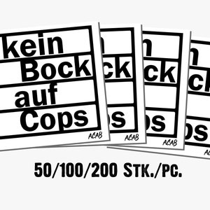 Sticker &quot;Nothing to do with cops&quot; 50/100/200 pieces