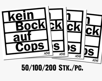 Sticker "Kein Bock auf Cops" 50/100/200 pieces