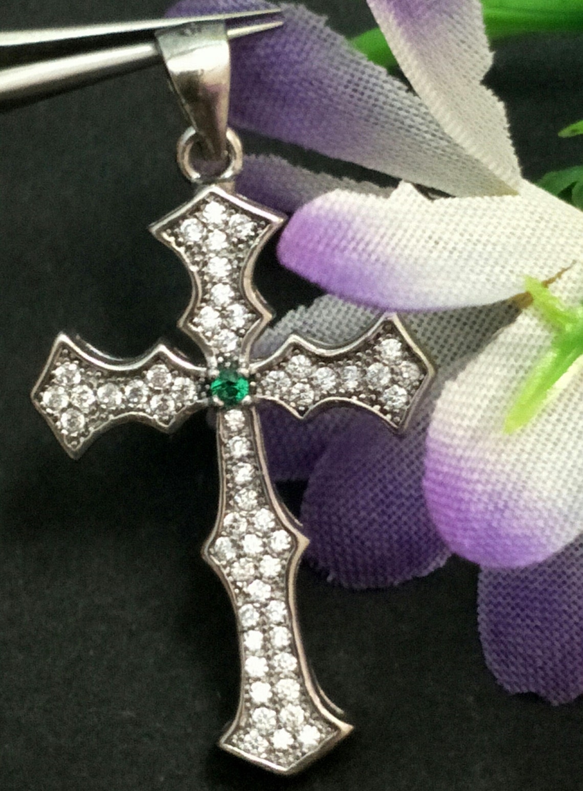 Christian Jesus Christ Cross Catholic Locket Studded Cubic Etsy