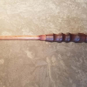 Hand Carved Walnut/Cherry Wand -- 14 1/2 inches