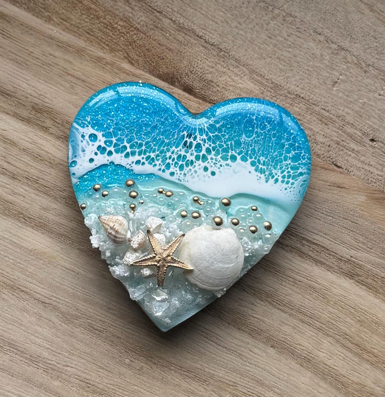 Ocean Themed Magnet, Seashell Magnet, Refrigerator Magnet, Star Magnet, Round Magnet, Choose Your Magnet, Beach Theme, Functional Resin Art image 11
