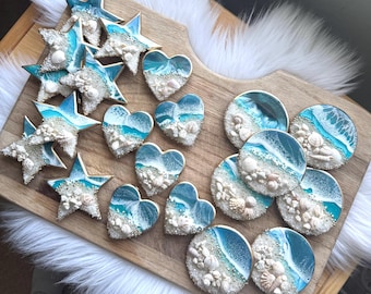 Ocean Themed Magnet, Seashell Magnet, Refrigerator Magnet, Star Magnet, Round Magnet, Choose Your Magnet, Beach Theme, Functional Resin Art