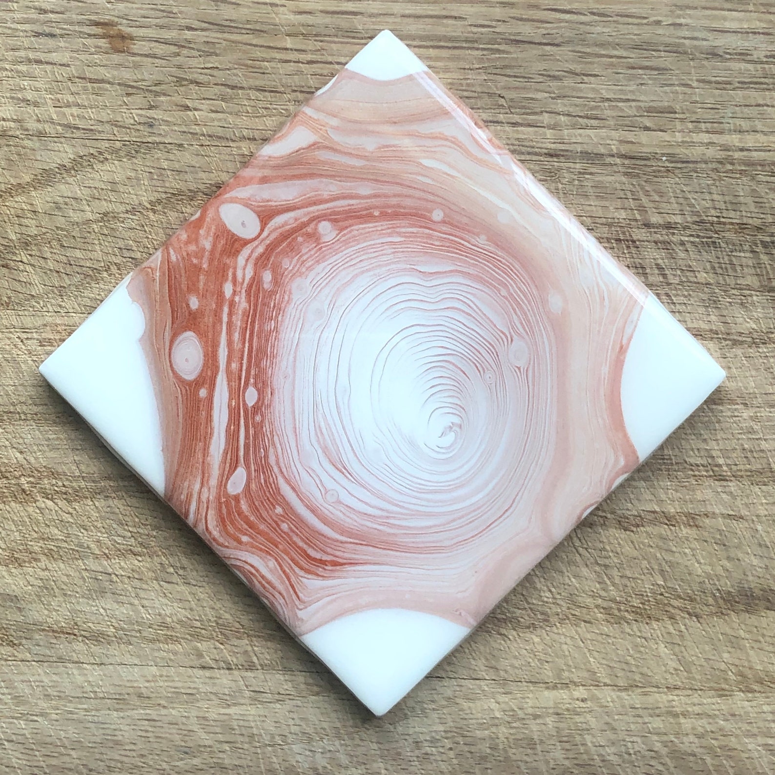Set of Four Coasters Square Tile Coasters Acrylic Pour Etsy