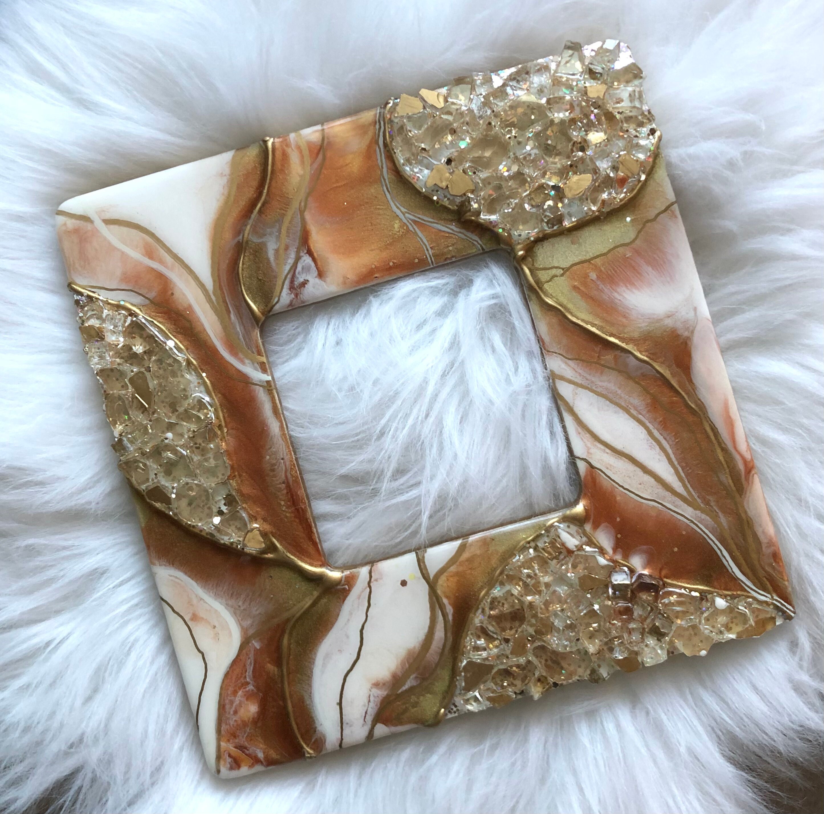 Resin Picture Frame Geode Inspired Art Geode Photo Frame Etsy