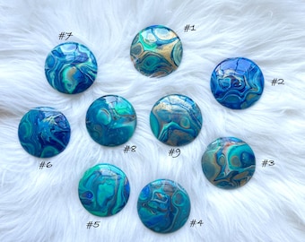 Round Refrigerator Magnet, Wood Domed Magnet, Acrylic Pour, Hand Painted Magnets, Colorful Office Decor, Unique Art Magnet, Teacher Gift