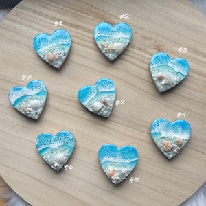 Ocean Themed Magnet, Seashell Magnet, Refrigerator Magnet, Star Magnet, Round Magnet, Choose Your Magnet, Beach Theme, Functional Resin Art image 6