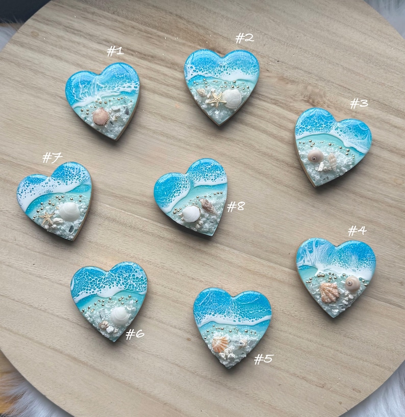 Ocean Themed Magnet, Seashell Magnet, Refrigerator Magnet, Star Magnet, Round Magnet, Choose Your Magnet, Beach Theme, Functional Resin Art image 6
