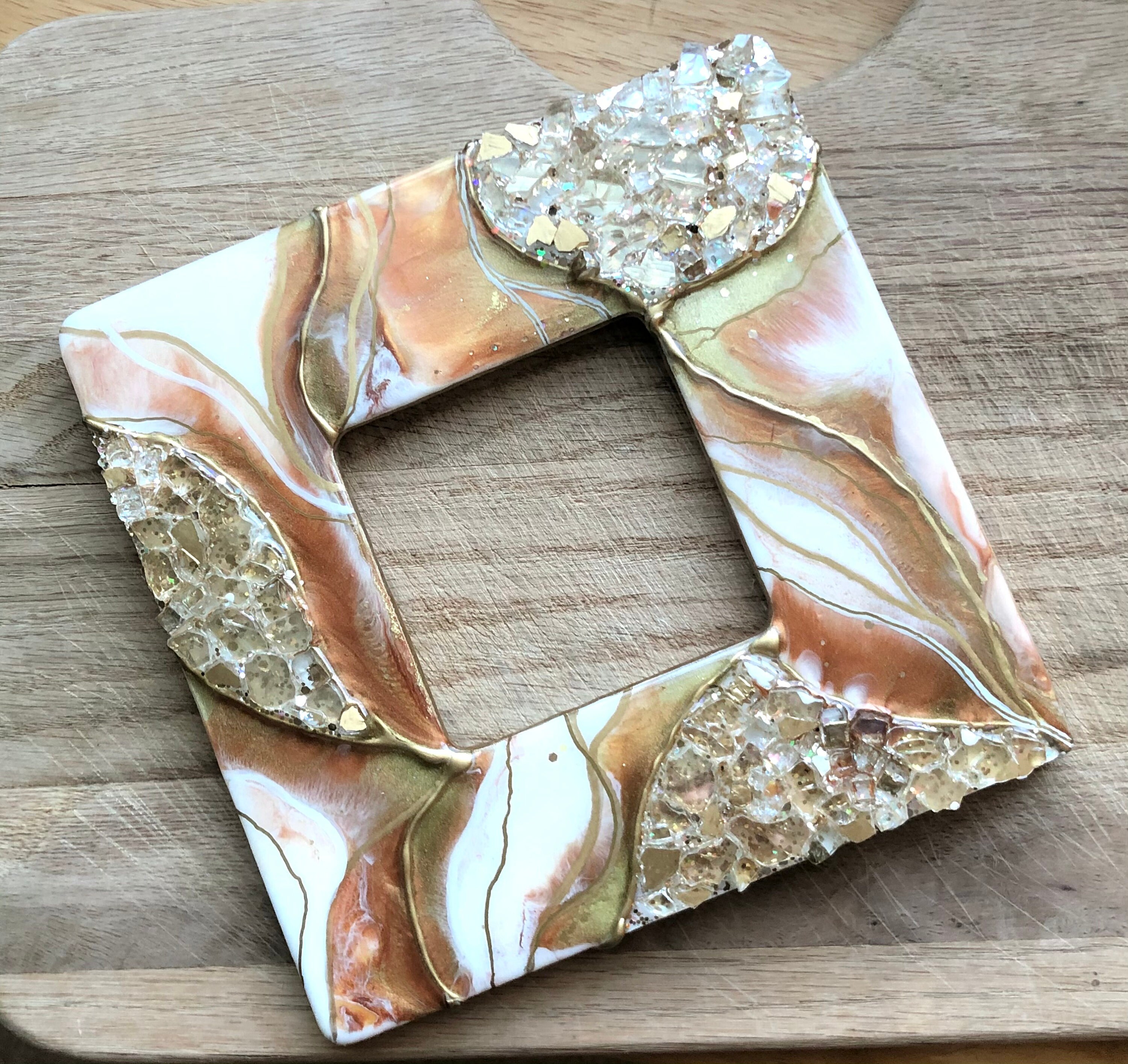 Resin Picture Frame Geode Inspired Art Geode Photo Frame Etsy