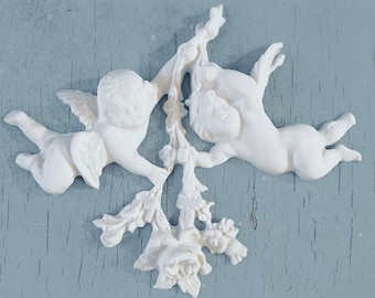 Large Angelica Angel with Rose Sprays FURNITURE APPLIQUES ONLAYS - 13-0708