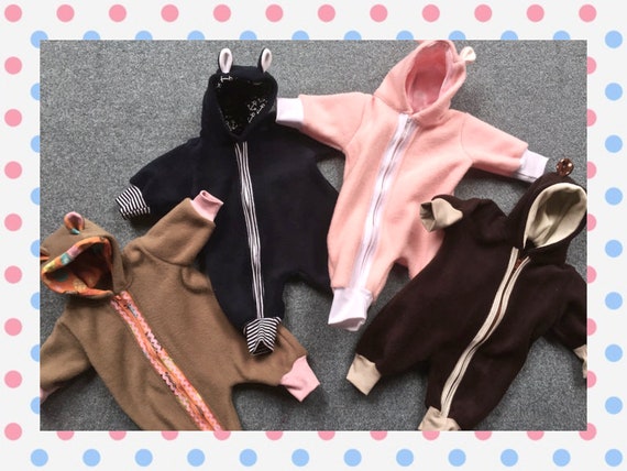 Baby Fleece Jumpsuit Size 50 Polartec Etsy