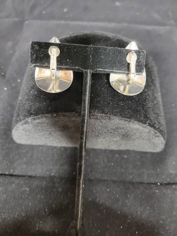 Silver Tone Clip on Earrings - image 3