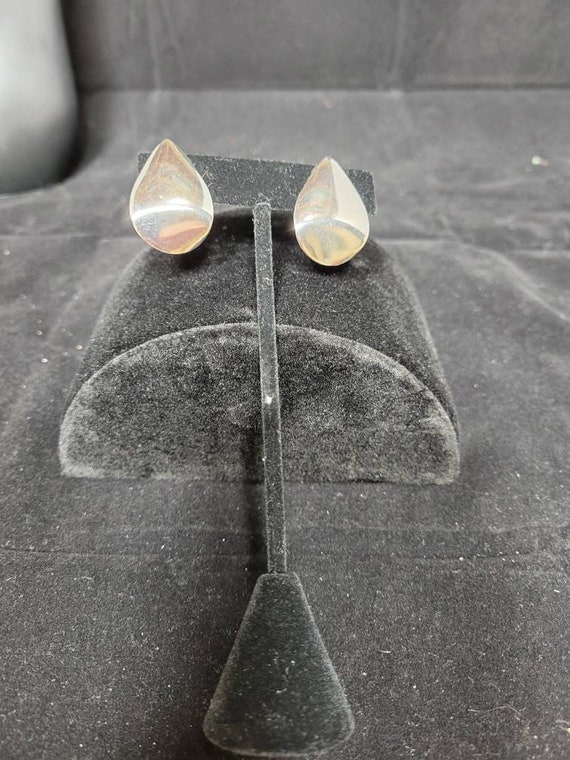 Silver Tone Clip on Earrings - image 1